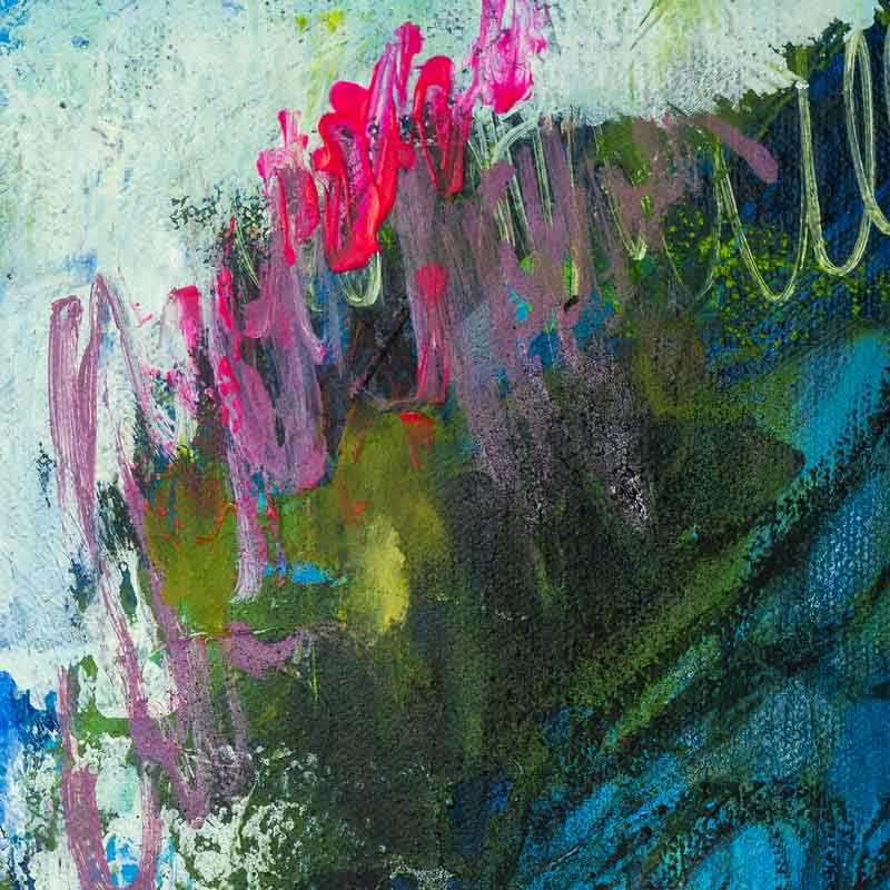 Abstarct landscape painting. The wild spirit of the sea and woods - Susan Bamford Art - original painting