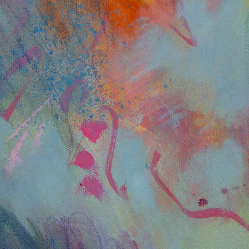 Abstract painting inspired by wildflowers