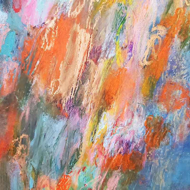 Large abstract painting inspired by wildflowers on the coast - Susan Bamford Art