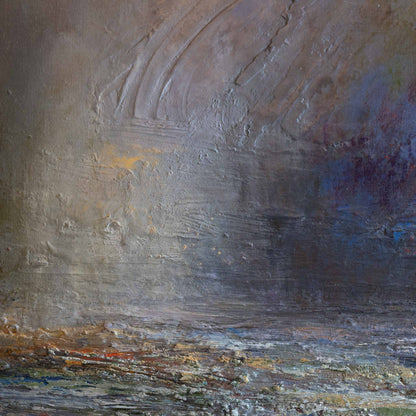 close up of PAINTING showing deep rich colours and texture