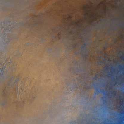 Textured surface with gold, copper and blue colors