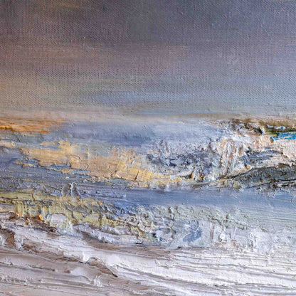 close up of painting  showing highly textured rich colours