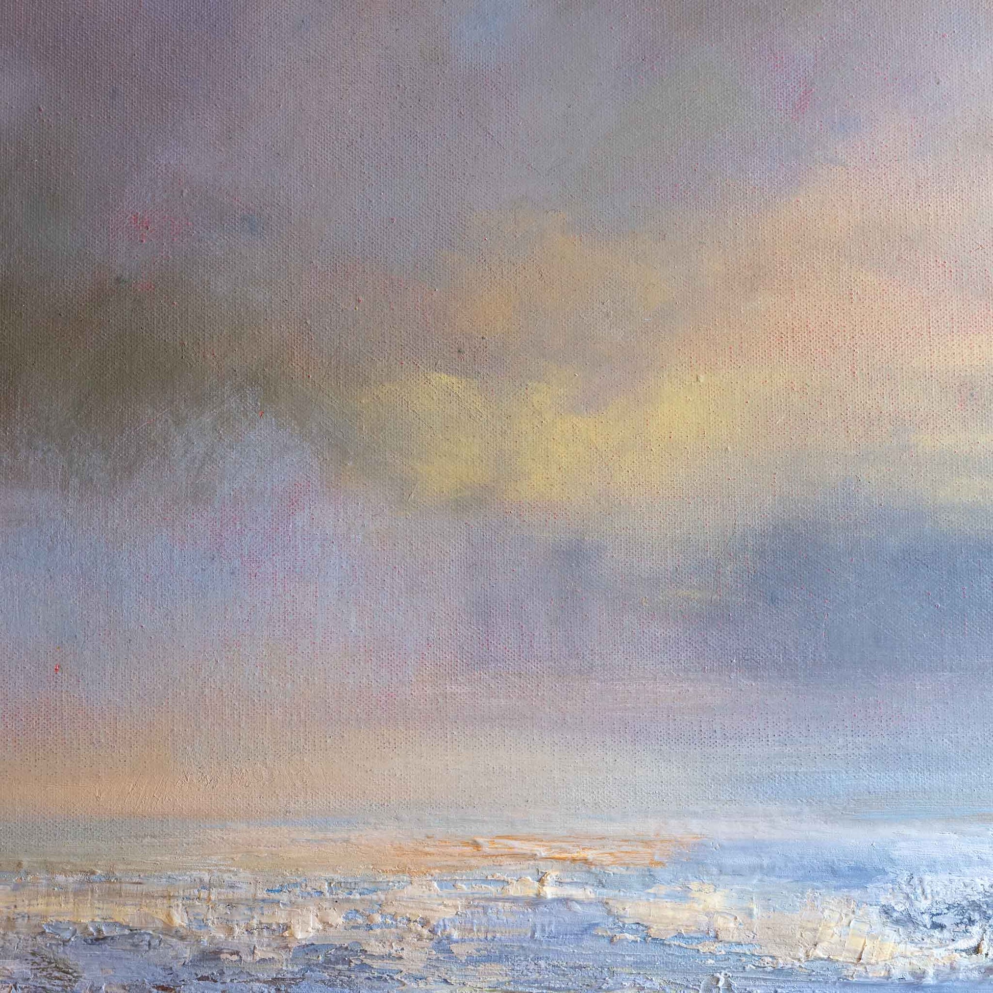 close up of sky showing dreamy, soft veils of colour