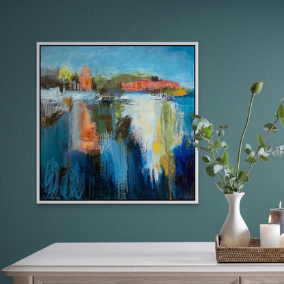 Medium sized abstract landscape painting. - Susan Bamford Art