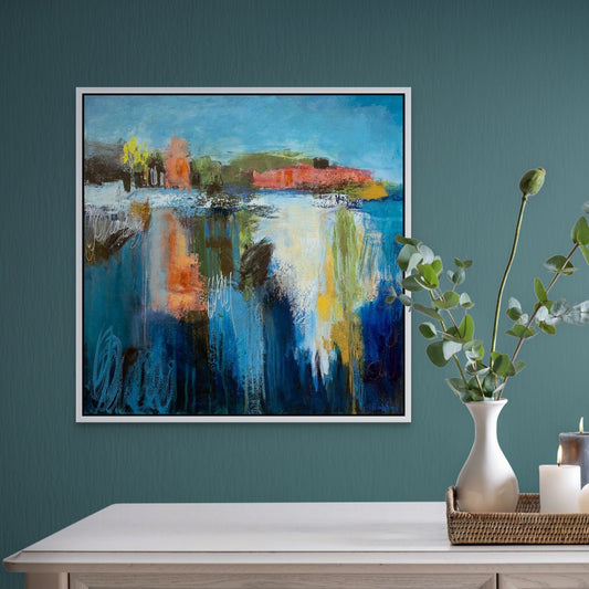 Medium sized abstract landscape painting. - Susan Bamford Art